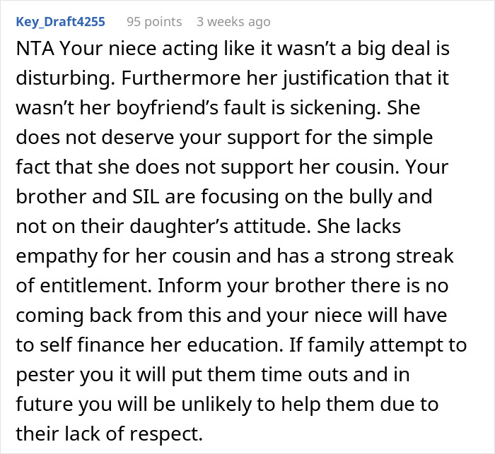Man Livid After Niece Brings His Son's Bully To Family Gathering, Cuts Off Her College Tuition
