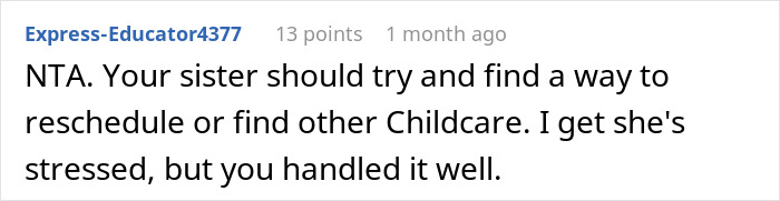 Sister Shocked When Woman Refuses To Cancel Fully Paid Vacation To Babysit Last-Minute Sister Shocked When Woman Refuses To Cancel Fully Paid Vacation To Babysit Last-Minute