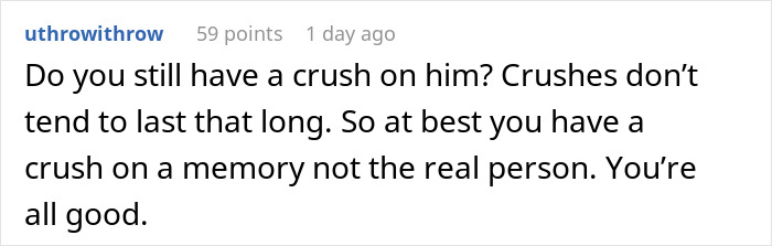 Woman Is Horrified To Find Her Crush From 20 Years Back Living Just A Block Away From Her 