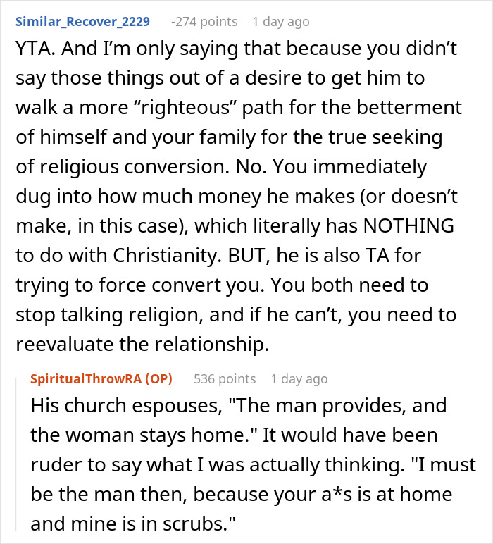 Woman Agrees To Convert If Husband Agrees To Actually Be A Good Christian, Triggers Him