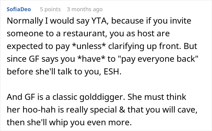 Man Dumps GF After She Expects Him To Foot $1,100 Bill Since He&rsquo;s &ldquo;The Man,&rdquo; Starts To Regret It