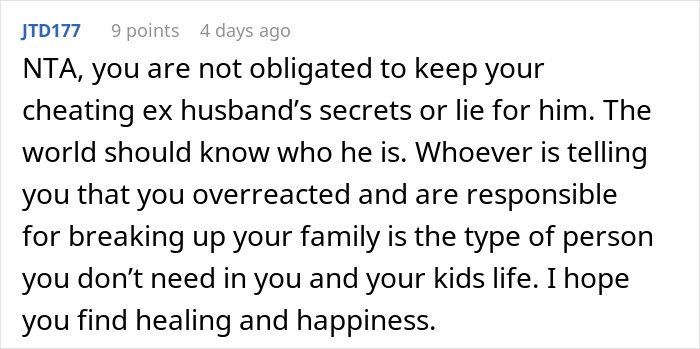 Woman Makes Her Husband's Affair Public, And His Relatives Are Not Happy With Her