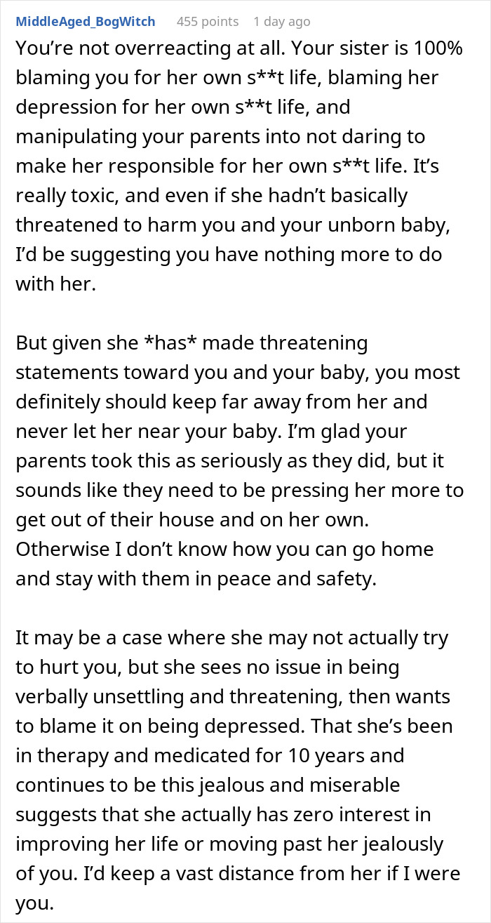 Pregnant Woman Wants Baby To Have No Contact With Aunt After A Comment About Punching Her Belly