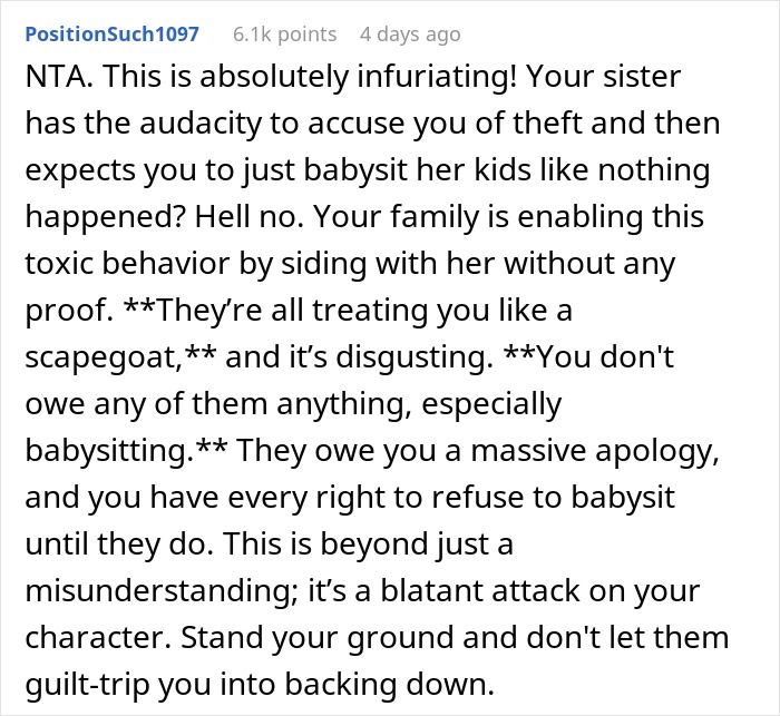 Woman Threatens To Call The Police On &lsquo;Thief&rsquo; Sister, Then Begs Her To Babysit