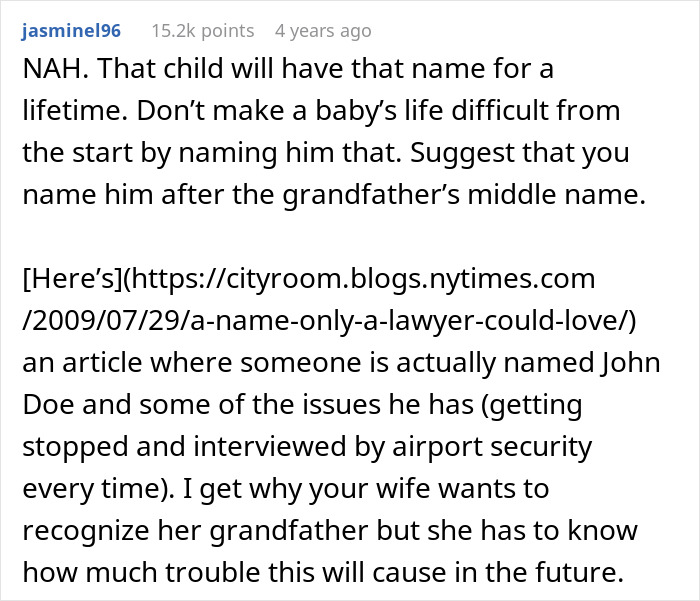 Husband Refuses To Name Son 'John Doe' Thinking About The Problems He'll Face, Upsets Wife Husband Refuses To Name Son 'John Doe' Thinking About The Problems He'll Face, Upsets Wife