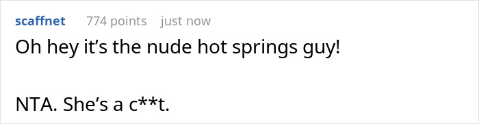 "Nude Hot Spring Guy" Is Shocked After Woman Tells Him To Wear Clothes Because She Brought Her Kids