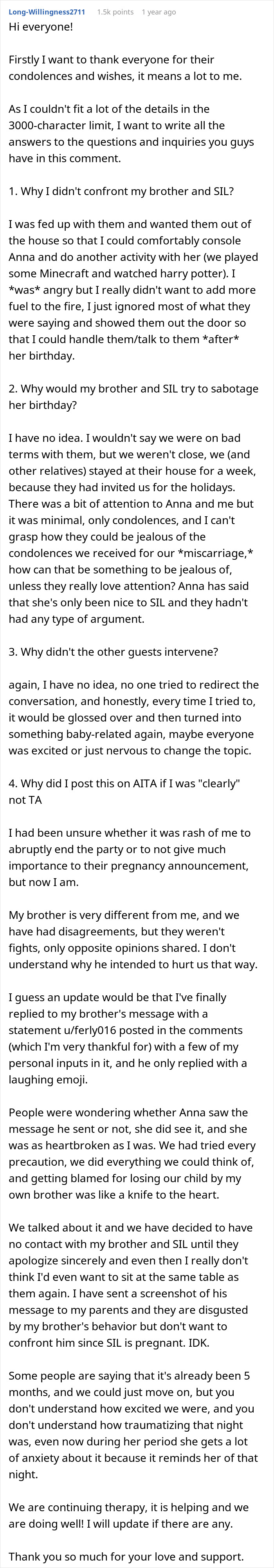 "AITA For Asking All The Guests To Leave After My Brother And SIL's Pregnancy Announcement?"