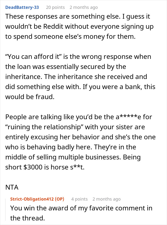 Woman Gets $30K Inheritance, Doesn’t Get Why Brother Keeps Asking Her For The $3K She Owes Him Woman Gets $30K Inheritance, Doesn’t Get Why Brother Keeps Asking Her For The $3K She Owes Him