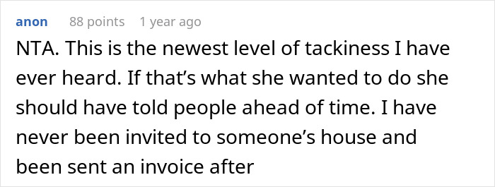 Unexpected Dinner Party Charge Leaves Guests Outraged: &ldquo;I Didn&rsquo;t Do This For Free&rdquo;