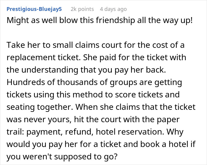 Woman Finds Out Friend Gave Her Ticket Concert Away, Kicks Her Out From Brunch and Upcoming Party