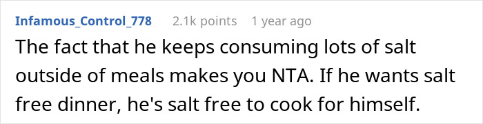 Woman Refuses To Cut Salt From Meals Completely Because Of BF&rsquo;s Blood Pressure, He Turns &ldquo;Salty&rdquo;