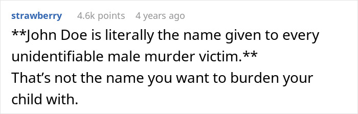Husband Refuses To Name Son 'John Doe' Thinking About The Problems He'll Face, Upsets Wife Husband Refuses To Name Son 'John Doe' Thinking About The Problems He'll Face, Upsets Wife