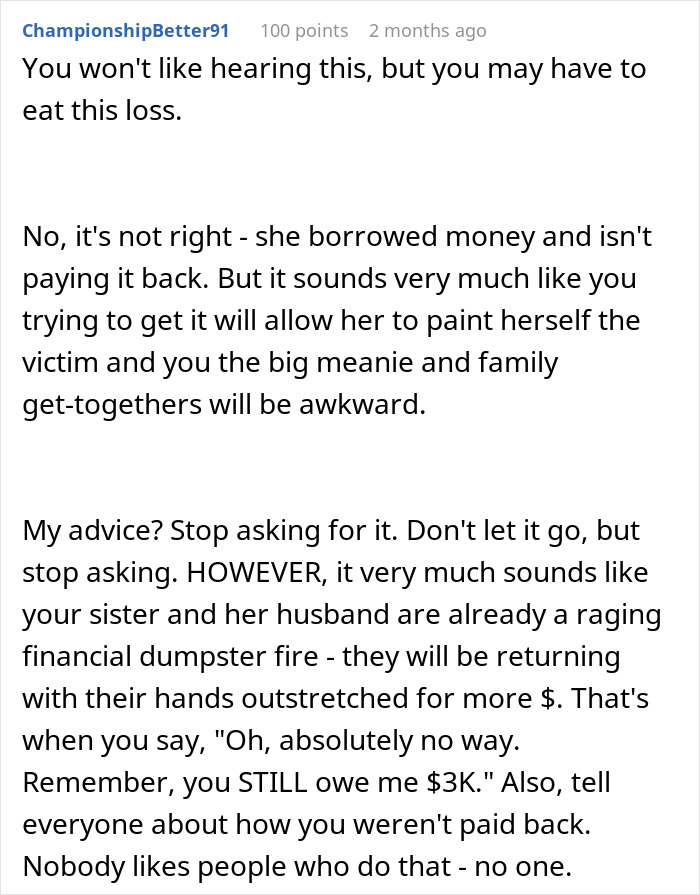 Woman Gets $30K Inheritance, Doesn’t Get Why Brother Keeps Asking Her For The $3K She Owes Him Woman Gets $30K Inheritance, Doesn’t Get Why Brother Keeps Asking Her For The $3K She Owes Him