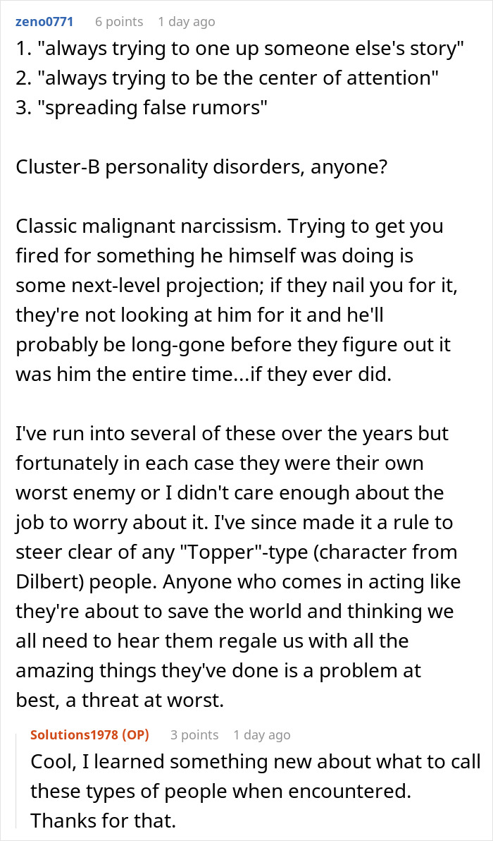 Man Gets In Trouble Because Of Coworker&rsquo;s Rumors, Gets Revenge By Collecting Real Facts About Him