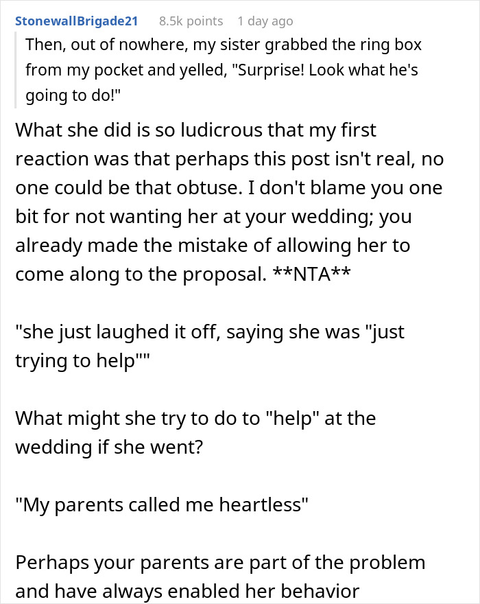 Man Decides To Uninvite Sis From Wedding After She Ruined Proposal With ‘Little Joke’, Drama Ensues Man Decides To Uninvite Sis From Wedding After She Ruined Proposal With ‘Little Joke’, Drama Ensues