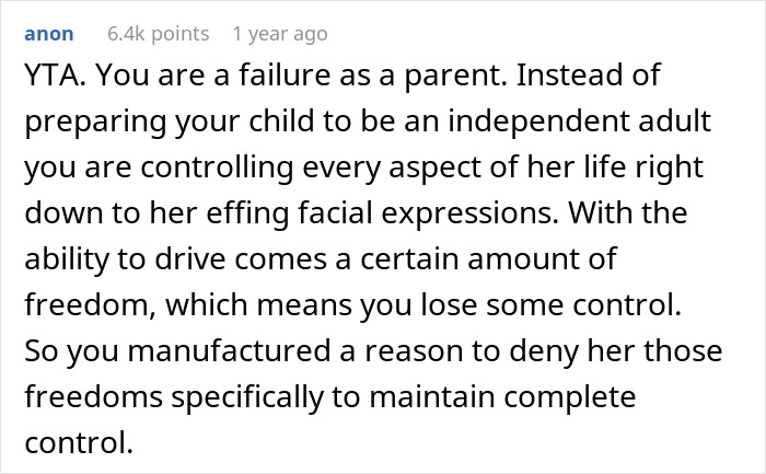Parents Are Sick Of Their 18 Y.O.’s Behavior, So They Decide To Stop Her Driving Lessons Parents Are Sick Of Their 18 Y.O.’s Behavior, So They Decide To Stop Her Driving Lessons