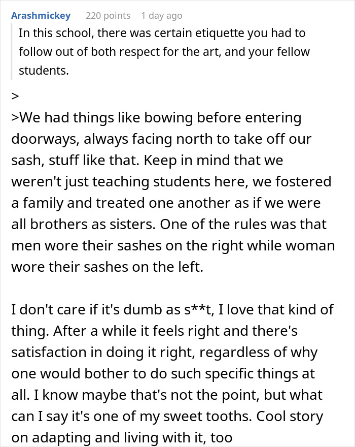 Internet Is Loving This Supportive Kung Fu Teacher&rsquo;s Malicious Compliance To A Sexist Client