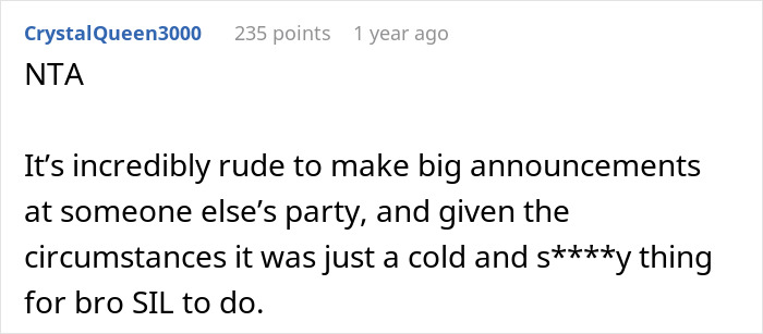 "AITA For Asking All The Guests To Leave After My Brother And SIL's Pregnancy Announcement?"