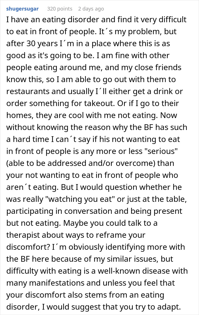 &ldquo;AITA If I Asked My Daughter&rsquo;s Deipnophobic Boyfriend Not To Come Over When We Are Eating?&rdquo;