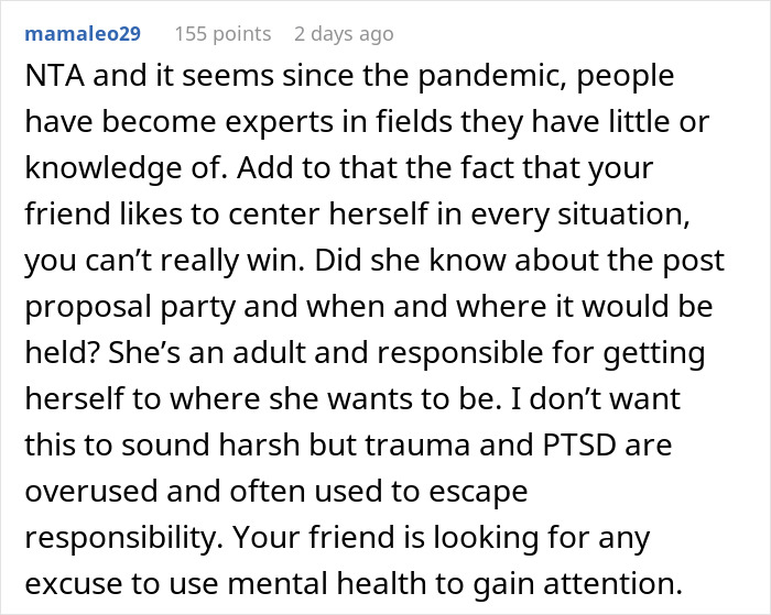 Woman Claims She&rsquo;s &lsquo;Traumatized&rsquo; From Someone Else&rsquo;s Proposal, Friend Calls Her Dramatic