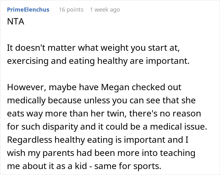 Parent Denies Punishing Their Skinny Twin After She Discovers True Motive Behind Family's Diet Shift Parent Denies Punishing Their Skinny Twin After She Discovers True Motive Behind Family's Diet Shift