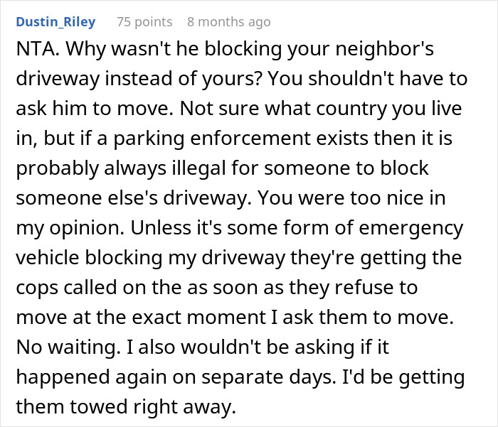 Entitled Contractor Blocks Neighbor&rsquo;s Driveway, Then Demands He Cover The Parking Fine