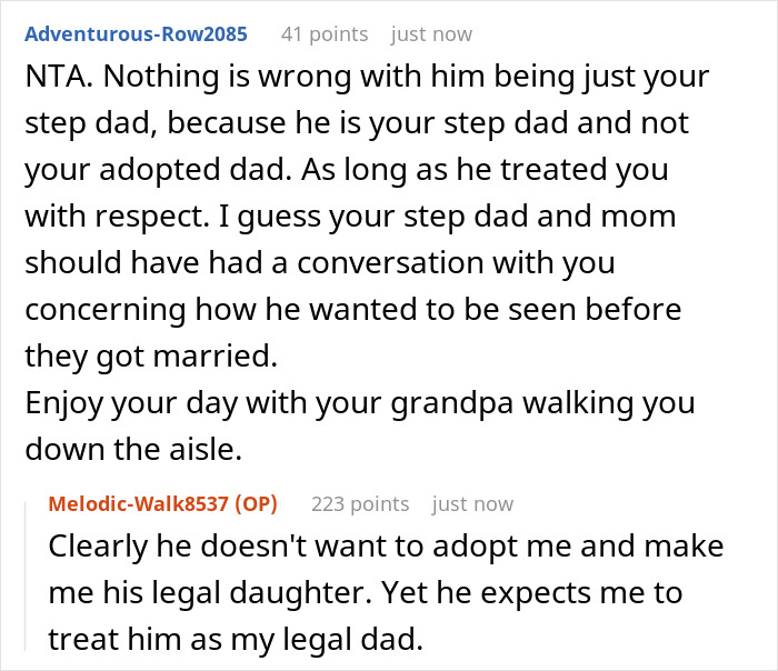 Neglectful Man Enraged That He Can't Walk Stepdaughter Down The Aisle, She Calls Him A Hypocrite