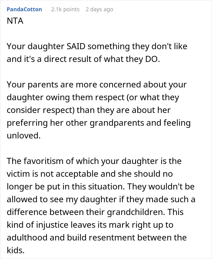 Grandparents Favor Other Grandkids, Furious To Learn 7YO Favors Other Grandparents Too Grandparents Favor Other Grandkids, Furious To Learn 7YO Favors Other Grandparents Too