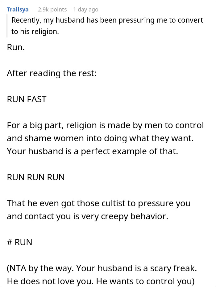 Woman Agrees To Convert If Husband Agrees To Actually Be A Good Christian, Triggers Him