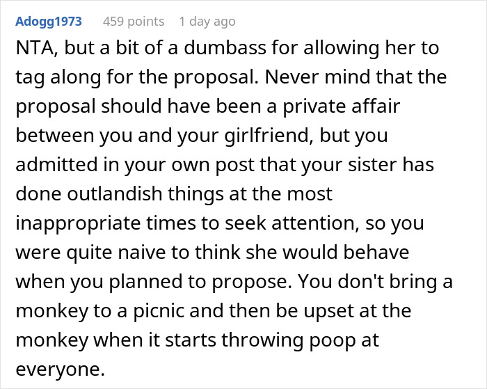 Man Decides To Uninvite Sis From Wedding After She Ruined Proposal With ‘Little Joke’, Drama Ensues Man Decides To Uninvite Sis From Wedding After She Ruined Proposal With ‘Little Joke’, Drama Ensues