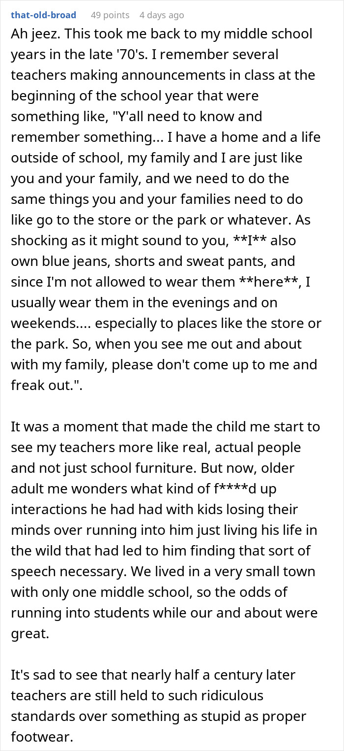 Teacher Banned From Wearing Sneakers Due To Dress Code, Responds With Goth Platform Boots Teacher Banned From Wearing Sneakers Due To Dress Code, Responds With Goth Platform Boots