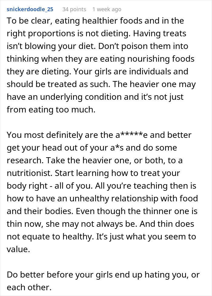 Parent Denies Punishing Their Skinny Twin After She Discovers True Motive Behind Family's Diet Shift Parent Denies Punishing Their Skinny Twin After She Discovers True Motive Behind Family's Diet Shift