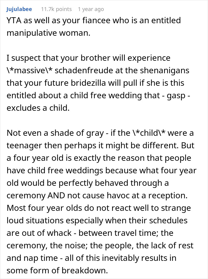 Guy Decides To Skip Only Brother&rsquo;s Wedding As His Fianc&eacute;e&rsquo;s Kid Is Not Invited, Upsets Family