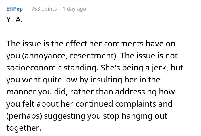 Woman Calls Friend Poor After She Remarks On Laundry Program Being A Waste Of Money, Enrages Her Woman Calls Friend Poor After She Remarks On Laundry Program Being A Waste Of Money, Enrages Her