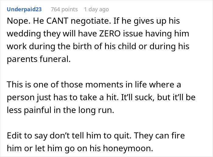 &ldquo;Set The Example&rdquo;: Manager Ordered To Work On His Wedding Day And Honeymoon