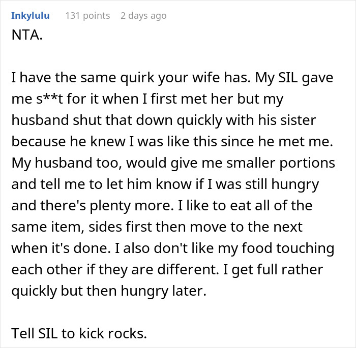 &ldquo;AITAH For Serving My Wife Less Food Than Me And Our Guests?&rdquo;