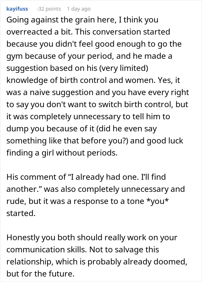 “Good Luck Finding A Girl Who Doesn’t Have A Period”: Woman Dumps BF Over Dumb Stance On Periods “Good Luck Finding A Girl Who Doesn’t Have A Period”: Woman Dumps BF Over Dumb Stance On Periods