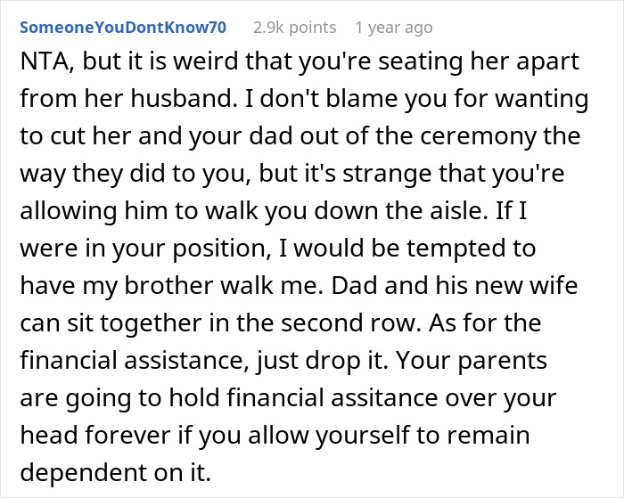 Stepmom Seats Daughter At &ldquo;Leftover Table&rdquo; At Her Wedding, Bride Returns The Favor At Her Ceremony