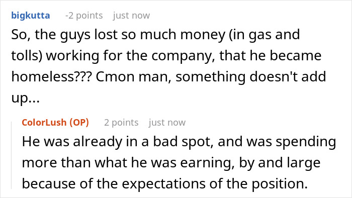 Worker Shocked To Find Out His Supervisor Is Homeless, Lives In His Truck And Earns Less Than Him