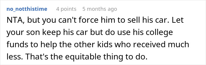 Mom Forces Son To Sell A Car He Inherited From Grandpa To Share With Family, Gets A Reality Check Mom Forces Son To Sell A Car He Inherited From Grandpa To Share With Family, Gets A Reality Check