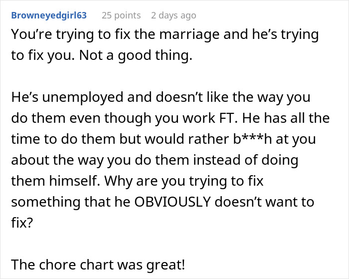 “What The Hell”: Woman Gets A Chore Chart To Prove A Point To Husband “What The Hell”: Woman Gets A Chore Chart To Prove A Point To Husband