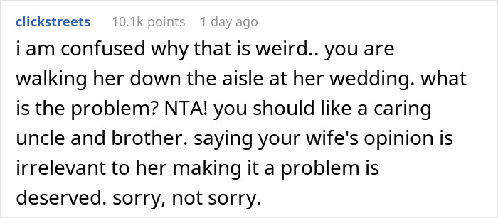 Bride-To-Be Asks Uncle To Walk Her Down The Aisle, Which Leaves His Wife Creeped Out