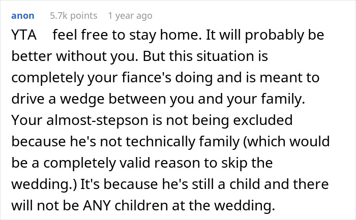 Guy Decides To Skip Only Brother&rsquo;s Wedding As His Fianc&eacute;e&rsquo;s Kid Is Not Invited, Upsets Family