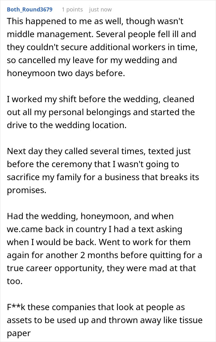 &ldquo;Set The Example&rdquo;: Manager Ordered To Work On His Wedding Day And Honeymoon