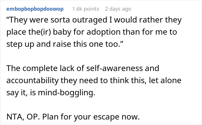Teen Son Tells Parents To Place Their Baby For Adoption If They Won’t Raise It, They Are Outraged Teen Son Tells Parents To Place Their Baby For Adoption If They Won’t Raise It, They Are Outraged