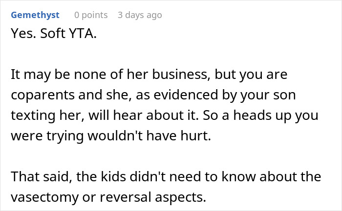 Vasectomy Reversal Sparks Heated Argument, Man Thinks It&rsquo;s None Of Ex-Wife&rsquo;s Business