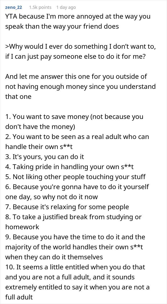 Woman Calls Friend Poor After She Remarks On Laundry Program Being A Waste Of Money, Enrages Her Woman Calls Friend Poor After She Remarks On Laundry Program Being A Waste Of Money, Enrages Her