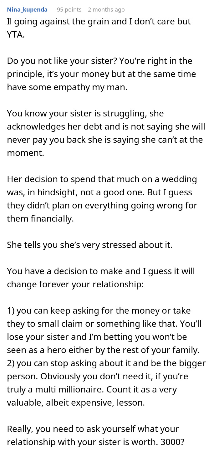 Woman Gets $30K Inheritance, Doesn’t Get Why Brother Keeps Asking Her For The $3K She Owes Him Woman Gets $30K Inheritance, Doesn’t Get Why Brother Keeps Asking Her For The $3K She Owes Him