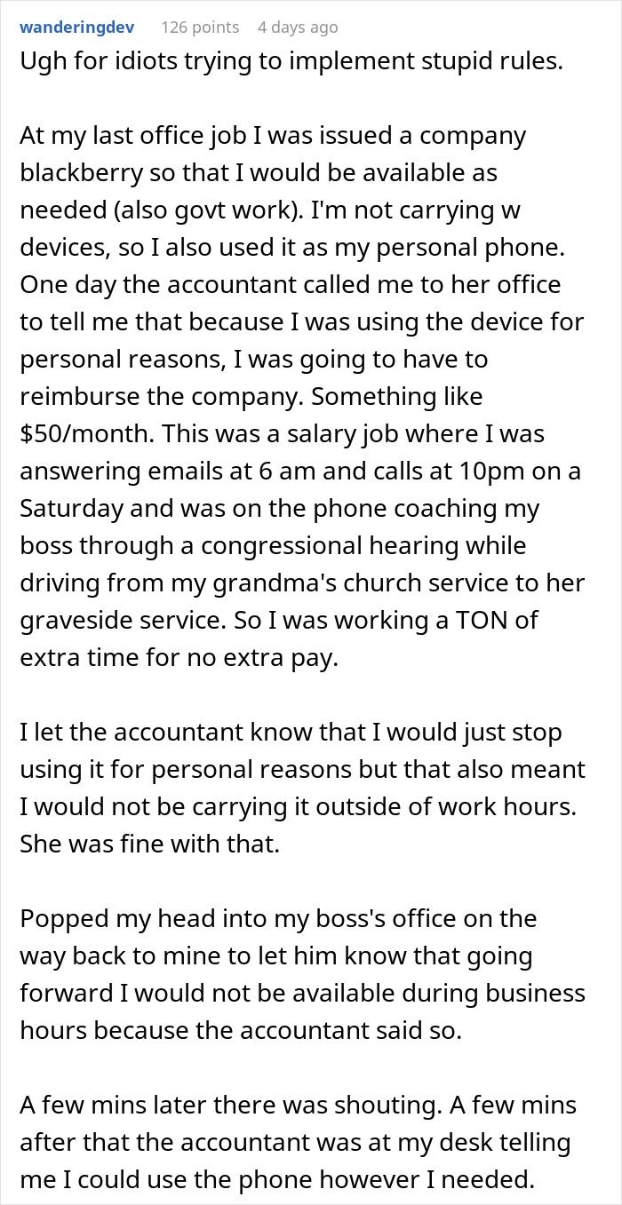 Employee Goes On Vacation And Doesn&rsquo;t Take The Company Phone As Told, It Costs The Company $6K
