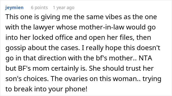Woman Can’t Trust Son’s GF With No Social Media And A Secretive Job, Tries To Hack Her Phone Woman Can’t Trust Son’s GF With No Social Media And A Secretive Job, Tries To Hack Her Phone